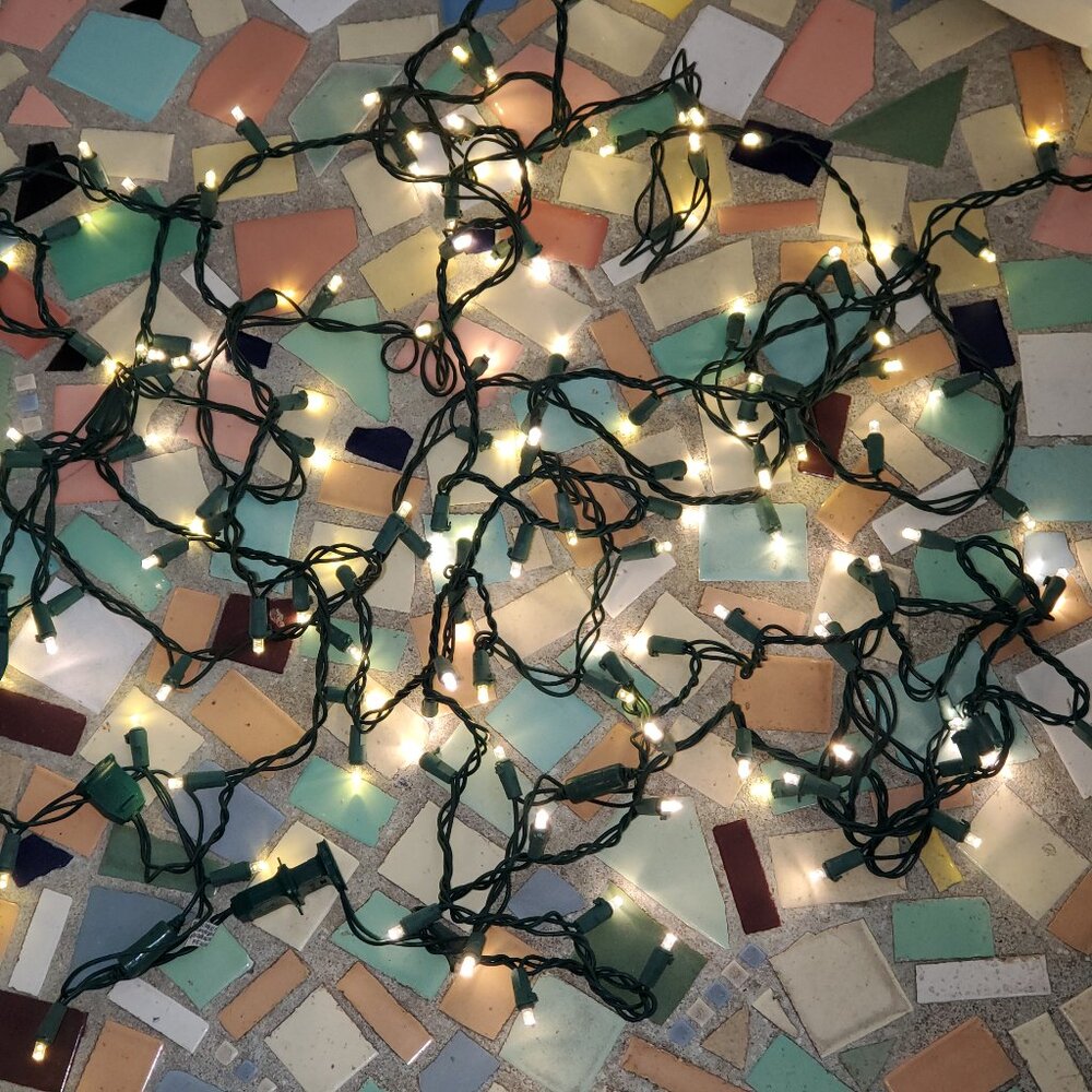 LOT OF 3 SETS OF WHITE WORKING CHRISTMAS LIGHTS